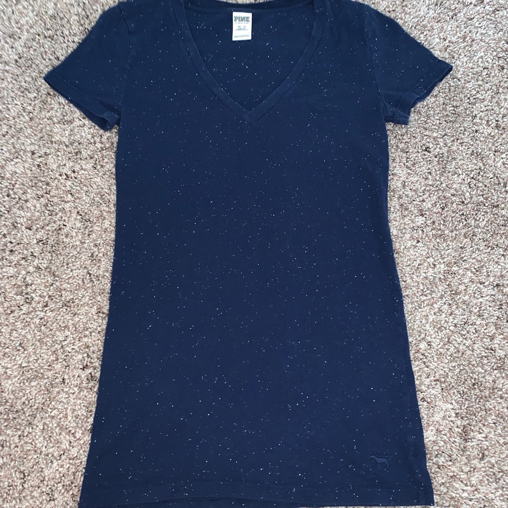 Blue speckled tee
